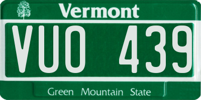 VT license plate VUO439