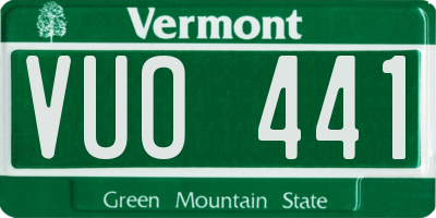 VT license plate VUO441