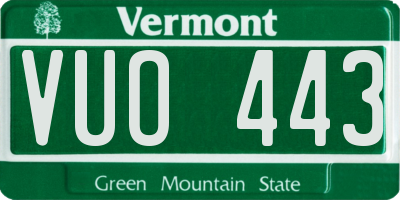 VT license plate VUO443