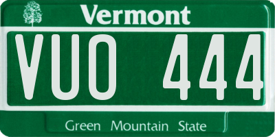 VT license plate VUO444