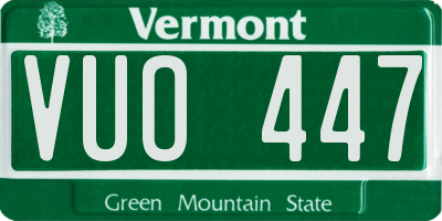 VT license plate VUO447