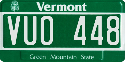 VT license plate VUO448