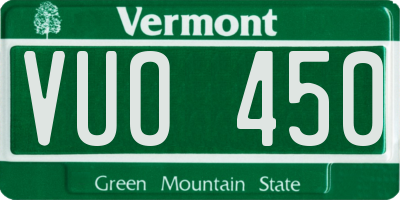 VT license plate VUO450