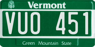 VT license plate VUO451