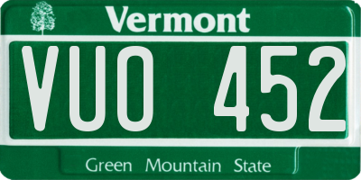 VT license plate VUO452