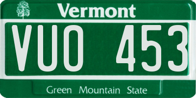 VT license plate VUO453