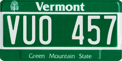 VT license plate VUO457