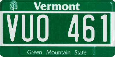 VT license plate VUO461