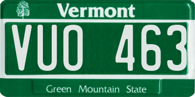 VT license plate VUO463