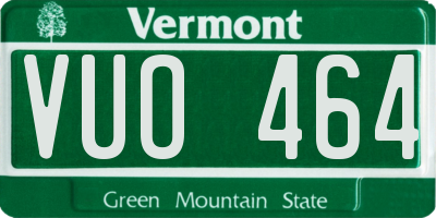 VT license plate VUO464