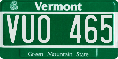 VT license plate VUO465