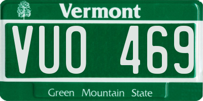 VT license plate VUO469