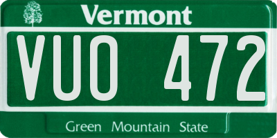 VT license plate VUO472