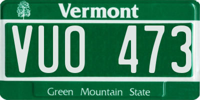 VT license plate VUO473