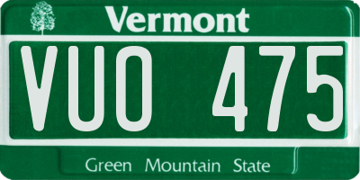 VT license plate VUO475