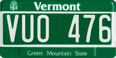 VT license plate VUO476