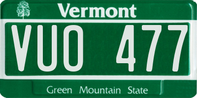 VT license plate VUO477