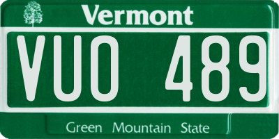VT license plate VUO489