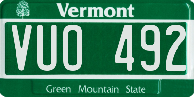 VT license plate VUO492