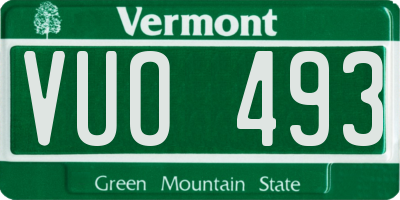 VT license plate VUO493