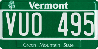 VT license plate VUO495