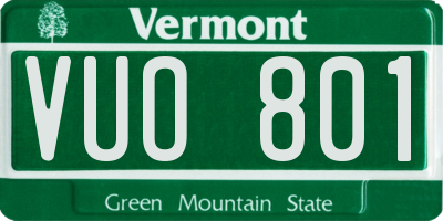 VT license plate VUO801