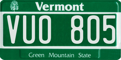 VT license plate VUO805
