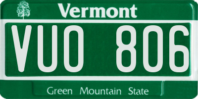 VT license plate VUO806