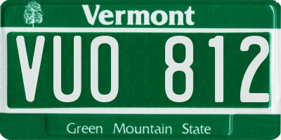 VT license plate VUO812