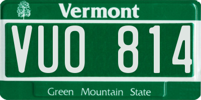 VT license plate VUO814