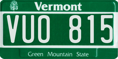 VT license plate VUO815