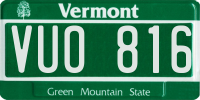 VT license plate VUO816