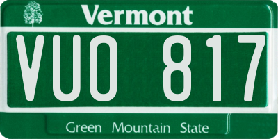 VT license plate VUO817