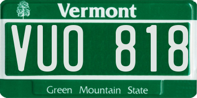 VT license plate VUO818