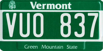 VT license plate VUO837