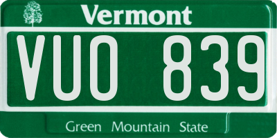 VT license plate VUO839