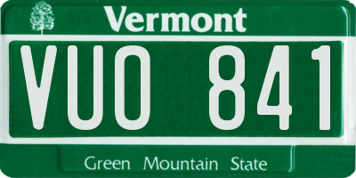 VT license plate VUO841