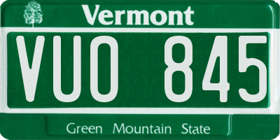 VT license plate VUO845