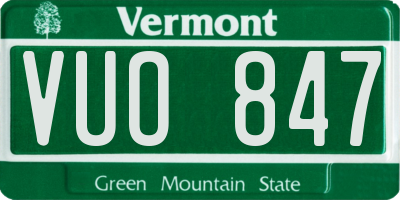 VT license plate VUO847