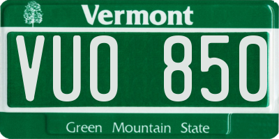 VT license plate VUO850