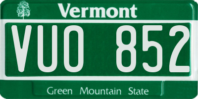 VT license plate VUO852