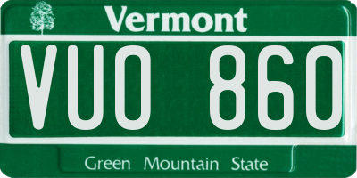 VT license plate VUO860