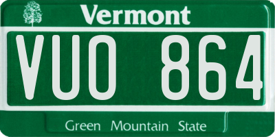 VT license plate VUO864
