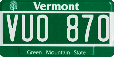 VT license plate VUO870
