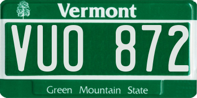 VT license plate VUO872