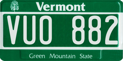 VT license plate VUO882
