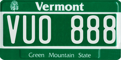 VT license plate VUO888