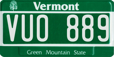 VT license plate VUO889