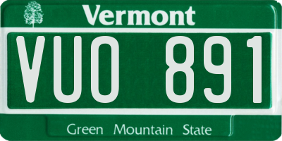 VT license plate VUO891