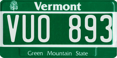 VT license plate VUO893
